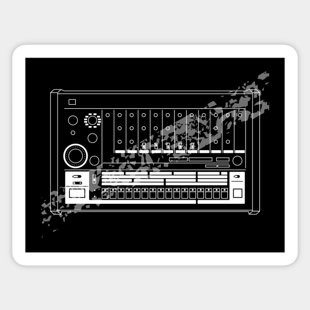 808 Line Grunge Gray Sticker by Synthshirt